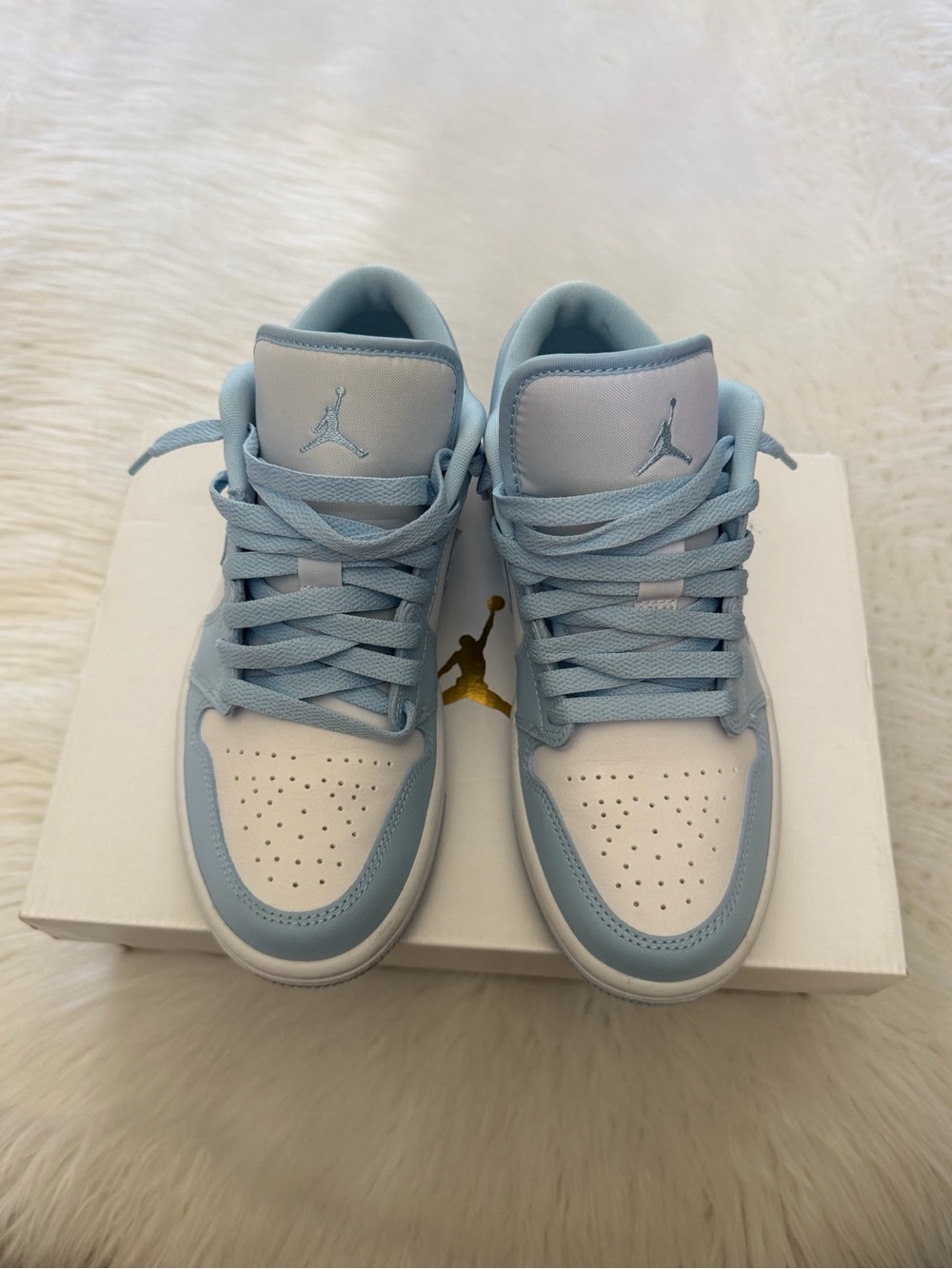 Air Jordan 1 Low in White & Ice Blue Sz 6